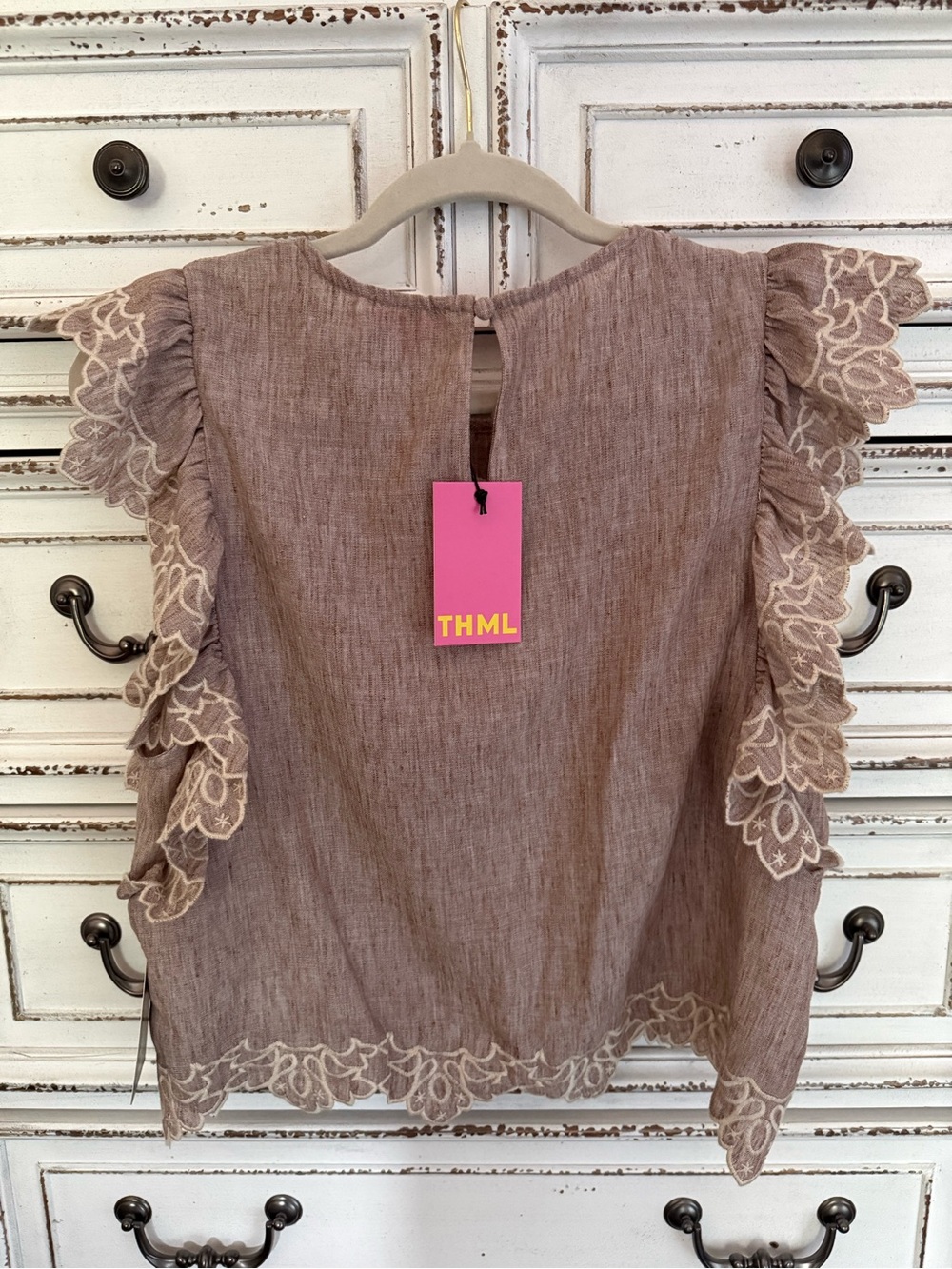 THML Embroidered Ruffle-Sleeve Blouse - Picture 2 of 3
